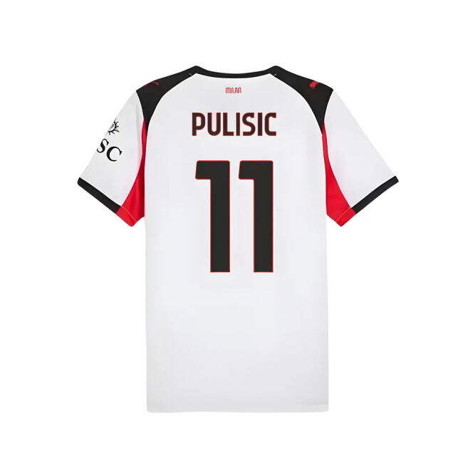 Pulisic 11 AC Milan Soccer Club Trendy Away Game Jersey