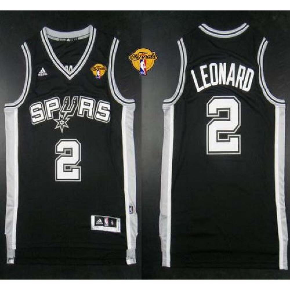 Revolution 30 Spurs #2 Kawhi Leonard Black Finals Patch Stitched NBA Jersey