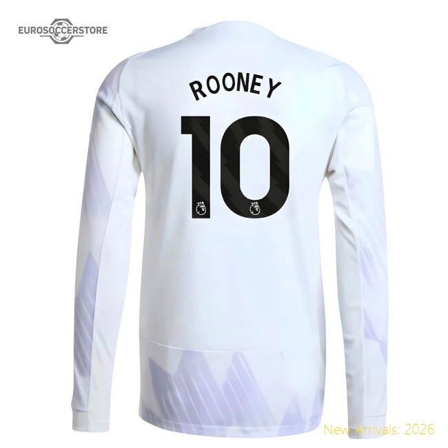 Official 2025-2026 Man Utd Authentic Long Sleeve Away Shirt (rooney