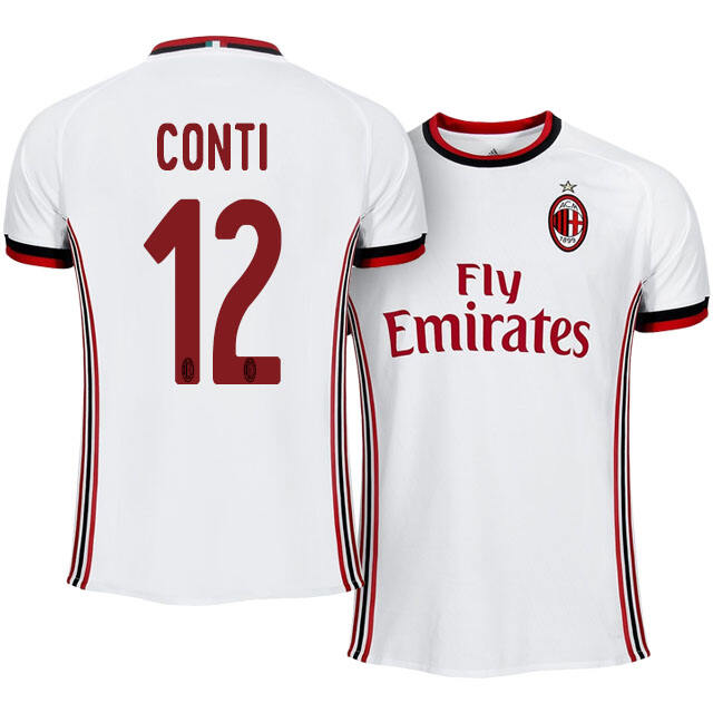 AC Milan Away 201718 Andrea Conti 12 Soccer Jersey Shirt - Official