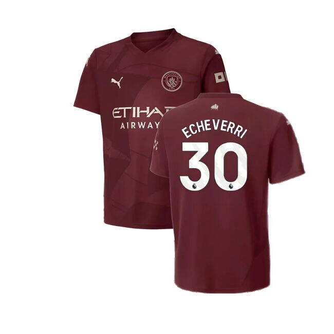 Man City 2024-20 Third Football Shirt Featuring Echeverri 30 M S Kids