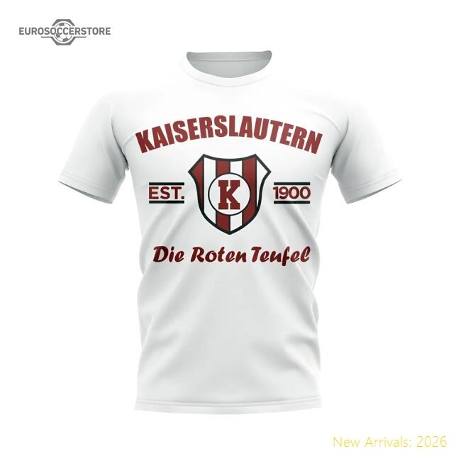 Exceptional Kaiserslautern Established Football Casual Tee (white)