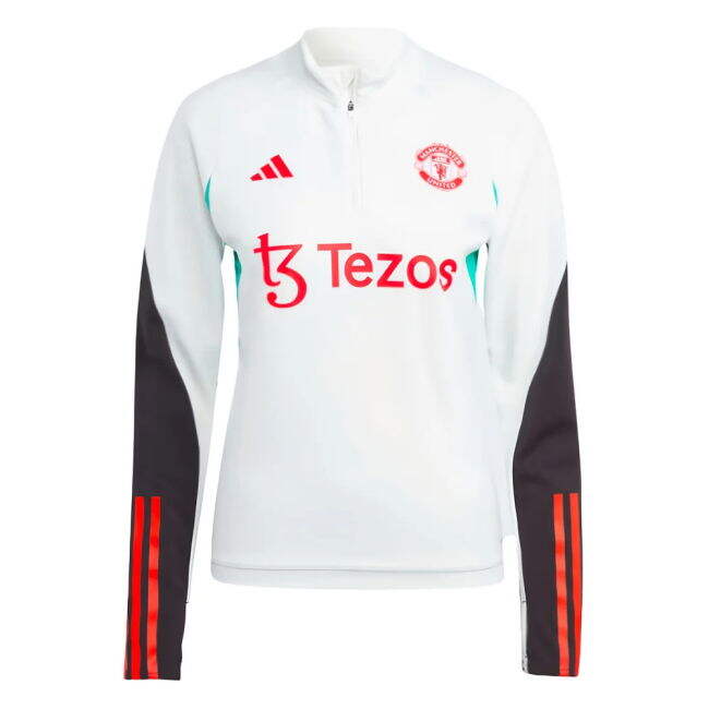 vintage 2023-2024 Man Utd Training Top (White) - Ladies