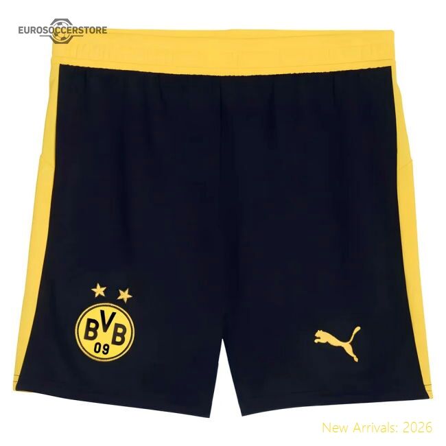 2025-2026 Borussia Dortmund Home Athletic Shorts (black) - Kids