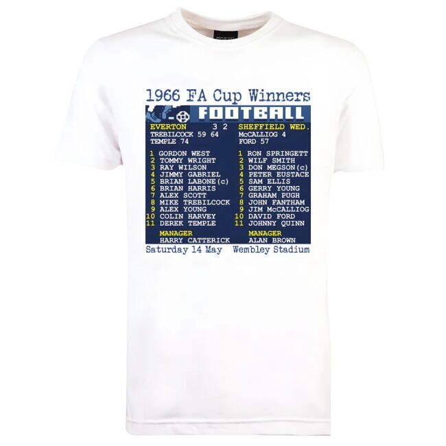 1966 FA Cup Final (Everton) Retrotext T-Shirt - White
