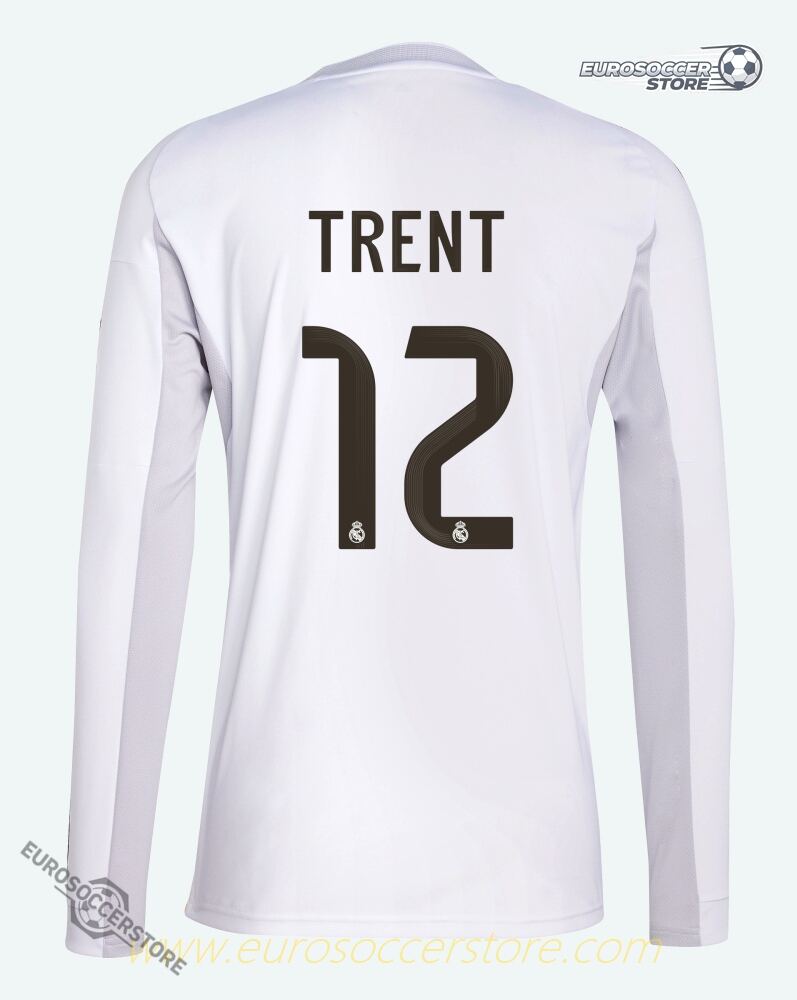 Real Madrid Trent 12 Home Long Sleeve Jersey for the 25-26 Season