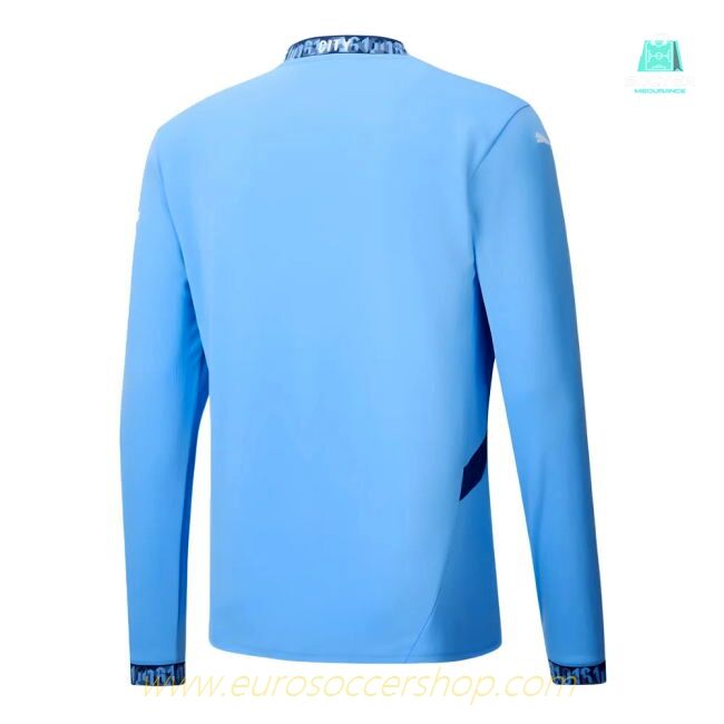 2024-2025 Man City Home Long Sleeve Shirt
