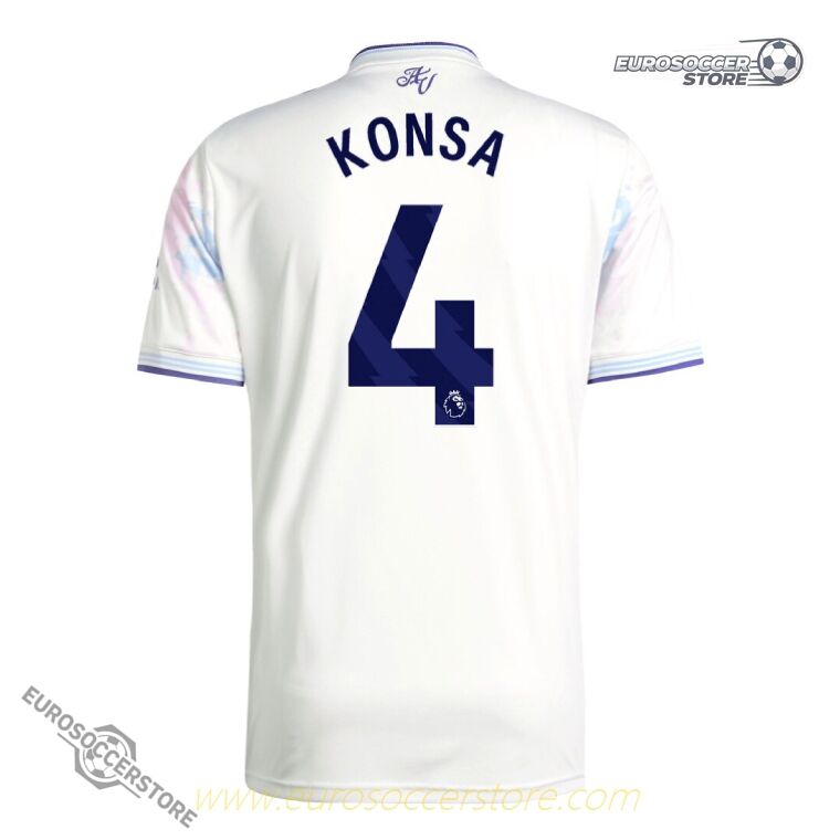 Aston Villa Third KONSA 4 Football Jersey for the 25-26 Season