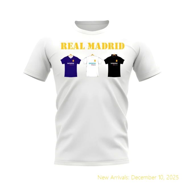Real Madrid 2002-2003 RM Retro Durable Shirt T-shirt - Text (White)