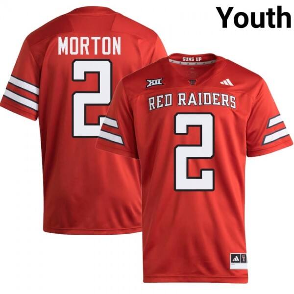 Behren Morton Texas Tech Red Raiders #2 Ncaa Youth Red Official