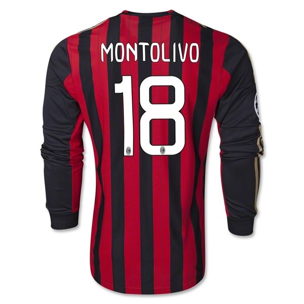 1314 AC Milan 18 MONTOLIVO Home Long Sleeve Shirt - Official Replica