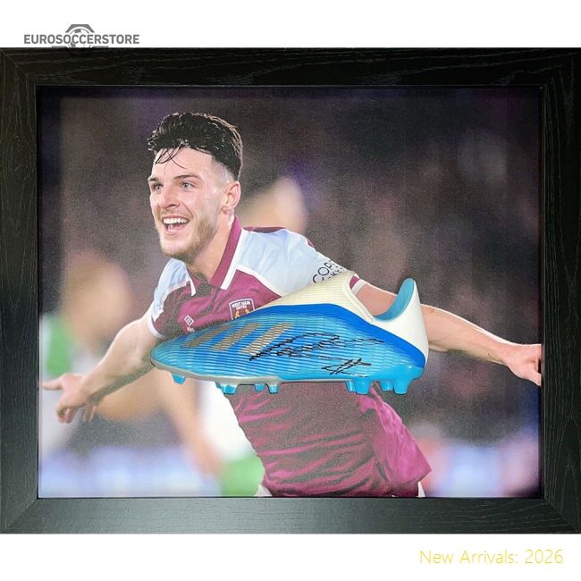 Top-grade West Ham United Fc Rice Signed Boot (framed) - Official Edition
