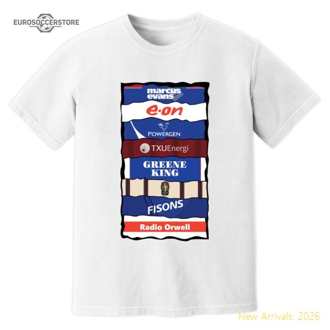 Authentic Ipswich Sponsor History T-shirt (white) - Premium Quality