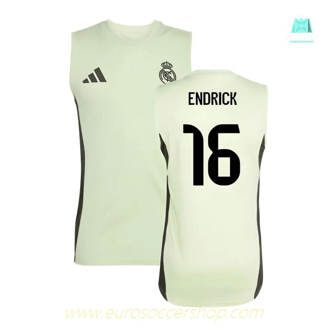 2025-2026 Real Madrid Sleeveless Training Jersey (Almost Lime) (Endrick 16)