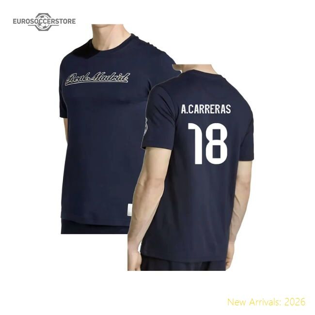 Top-grade 2025-2026 Real Madrid Us Tee (navy) (acarreras 18)