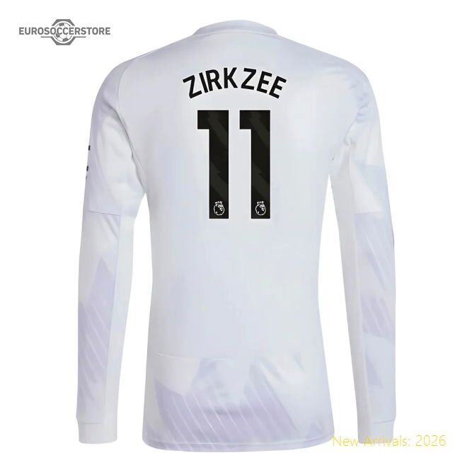 Authentic 2025-2026 Man Utd Long Sleeve Away Shirt (zirkzee 11)