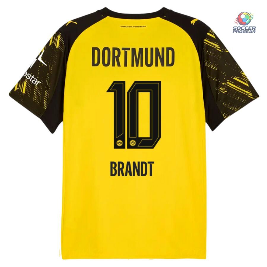 BVB Dortmund Home Soccer Uniform Kids Edition Team Jersey 2025-26 Edition Brandt