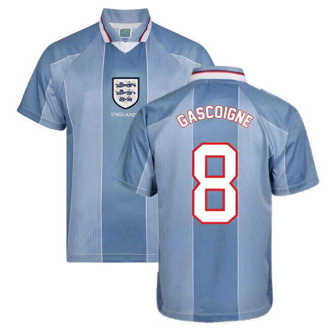 Wholesale Score Draw England 1996 Away Euro Championship Retro Football Shirt (GASCOIGNE 8) As A Gift