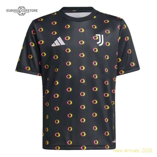 2024-2025 Bianconeri Pre-match Shirt (black) - Kids (ronaldo 7)