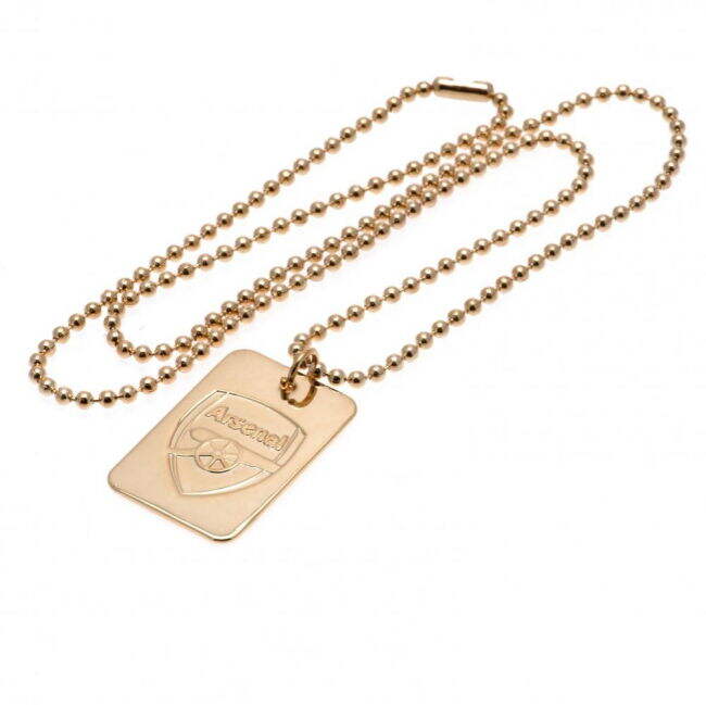 Men's Arsenal FC Gold Plated Dog Tag & Chain