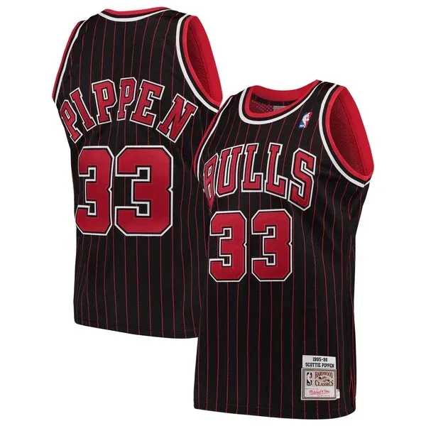 Durable Scottie Pippen CHI Basketball Jersey - Black - Fan Favorite