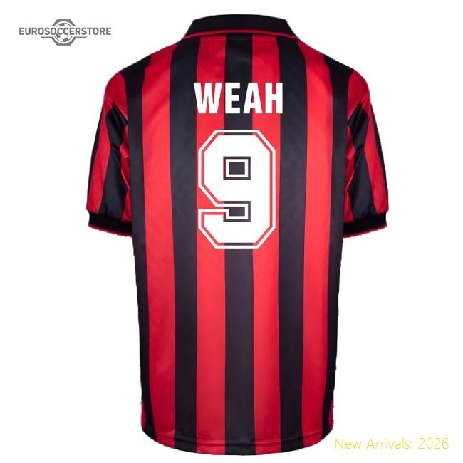 Best-Selling Genuine Ac Milan 1996 Home Retro Shirt (Weah 9)