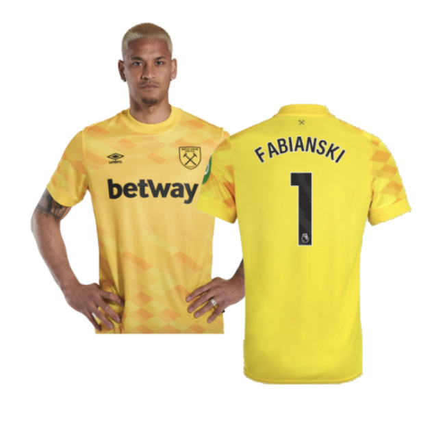 Authentic 2024-2025 West Ham Goalkeeper Shirt (yellow) (fabianski 1