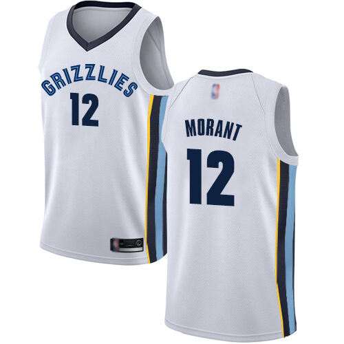 MEM #12 Ja Morant Top-Grade 2024 Icon NBA Jersey - White Swingman