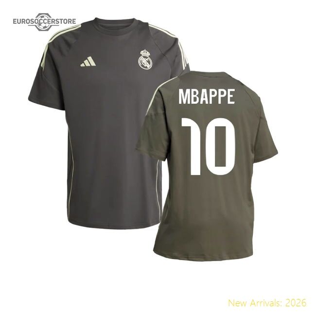 2025-2026 Real Madrid Training Tee (utility Grey) (mbappe 10)