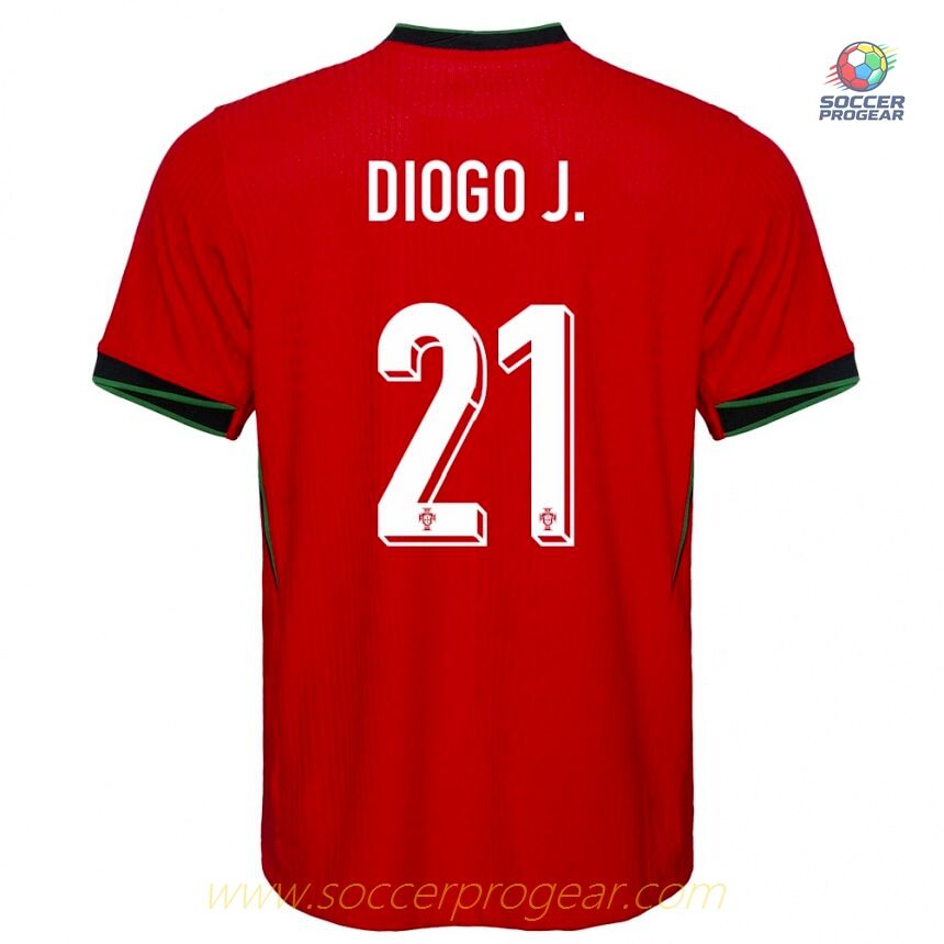 Portugal Home Soccer Uniform Kids Team Jersey 2024-25 Edition Diogo Jota