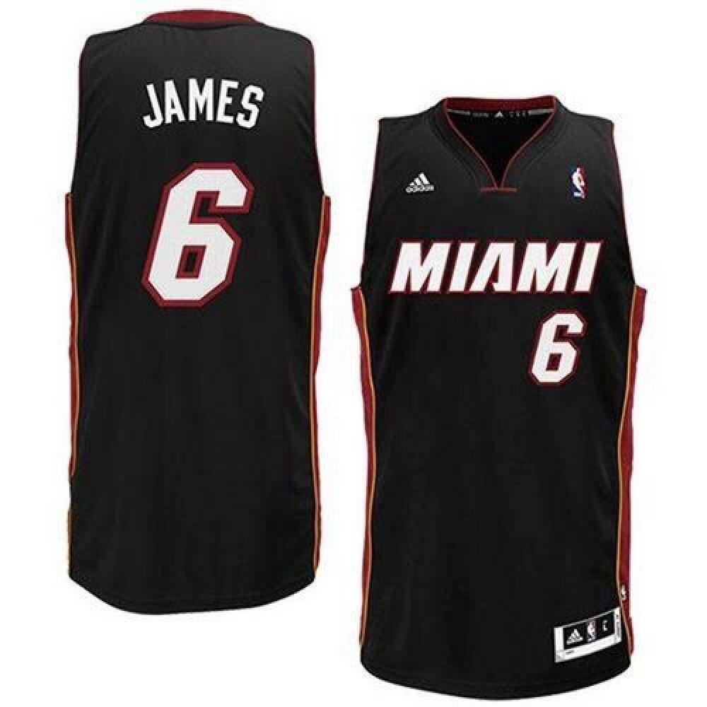 Performance Game-Ready Men's MIA #6 LeBron Black Basketball Jersey