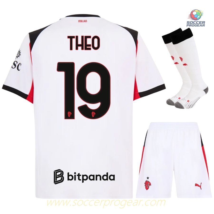 AC Milan Youthren's Football Kit Away Soccer Jersey 2025-26 Edition Theo