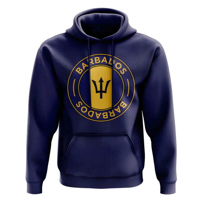 Top-Tier Limited-Edition Barbados Football Badge Hoodie (Navy)