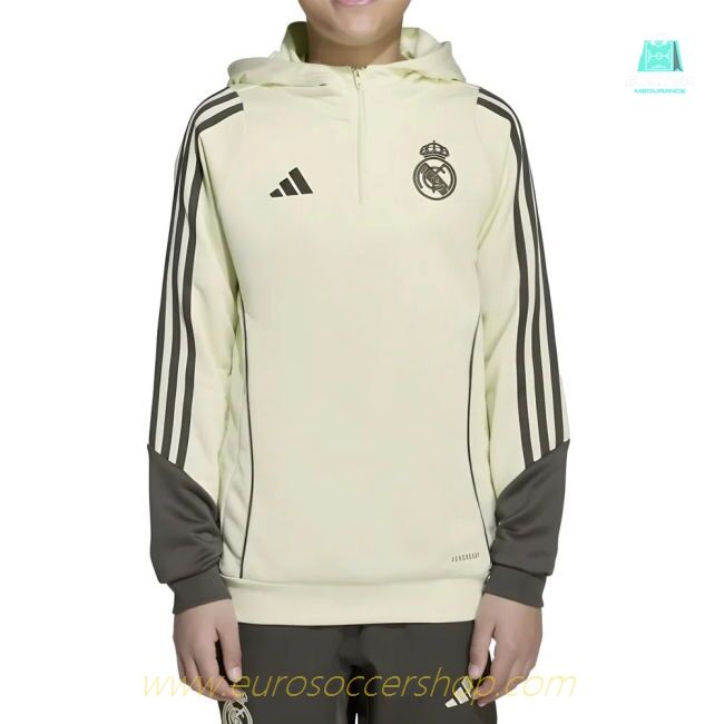 2025-2026 Real Madrid Training Hoody (Almost Lime) - Kids