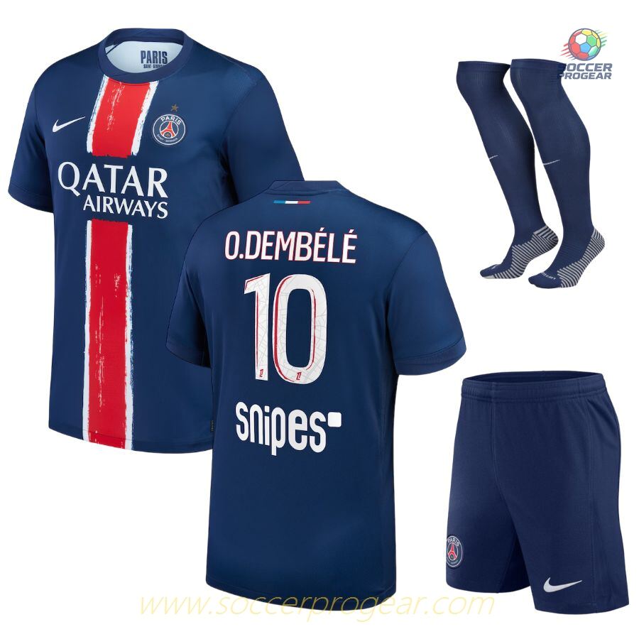 PSG Home Team Jersey Kids Edition Team Jersey 2024/25 Collection Dembélé 1 Star