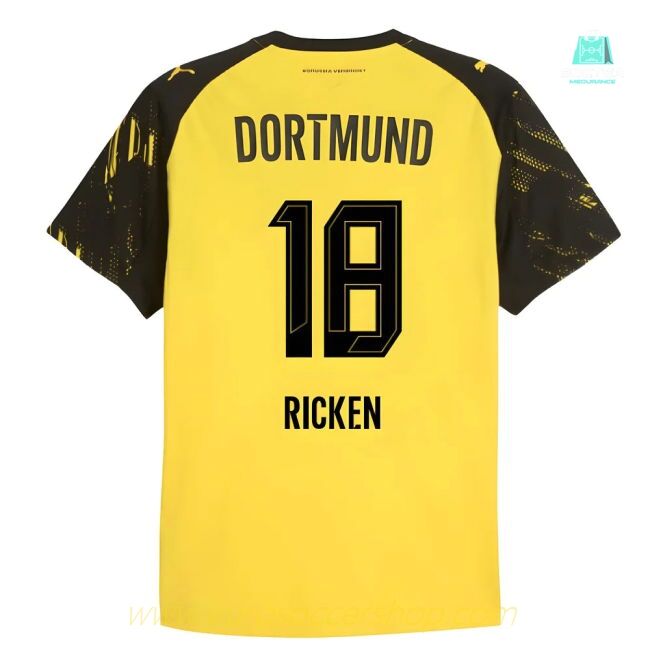 2025-2026 Borussia Dortmund Authentic Home Shirt (Ricken 18)