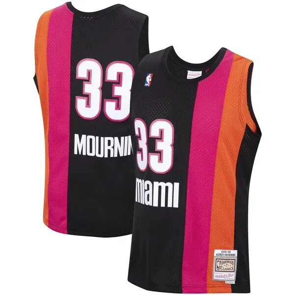 Alonzo Mourning MIA Swingman Jersey - genuine player-jersey - Black