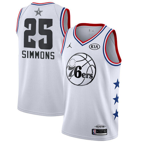 76ers Ben Simmons #25 Premium 2019 Icon NBA Swingman Jersey White