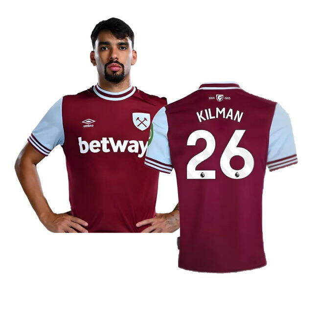 Great Deal 2024-2025 West Ham Home Match Jersey Stretchable Kilma#803