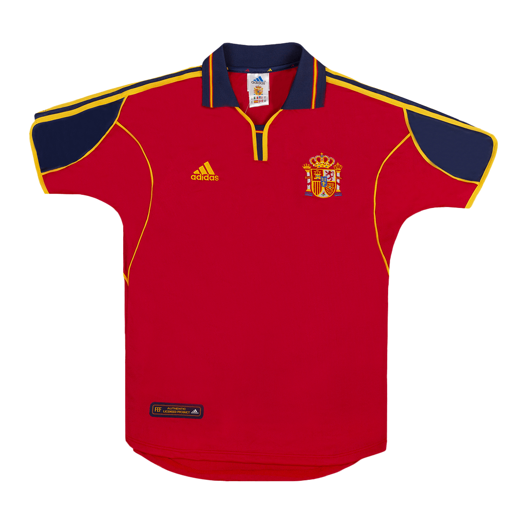 Retro 2000 Spain Home  Soccer Jersey Authentic Kit