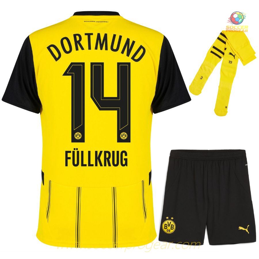 Football Soccer Team Shirt Soccer Team Shirt Set Children BVB Dortmund 2024/25 Collection Home Fullkrug