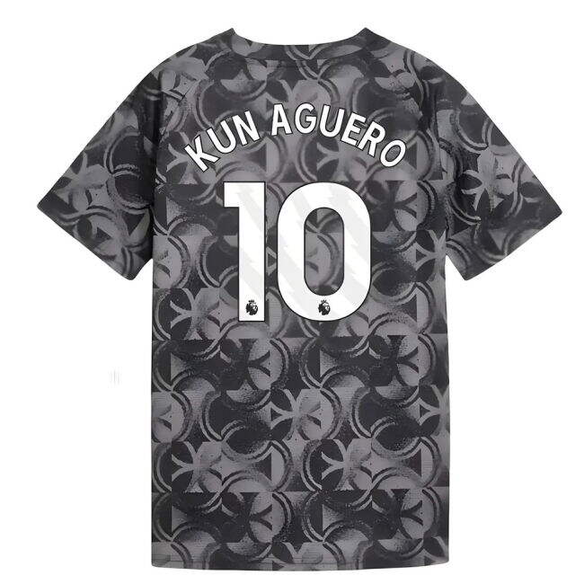 Genuine Copy Man City Home Fan Shirt for Kids (Kun Aguero 10)