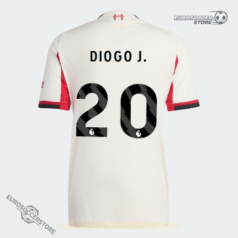 Diogo J.'s 2025-26 Liverpool Away Player Version Jersey with Number 20