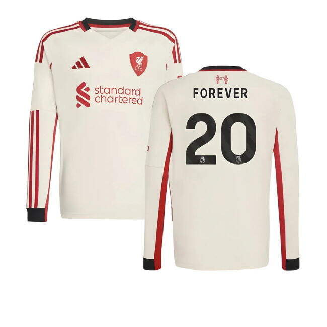 Liverpool Away Football Shirt 2025-20 - Forever 20 L S Kids