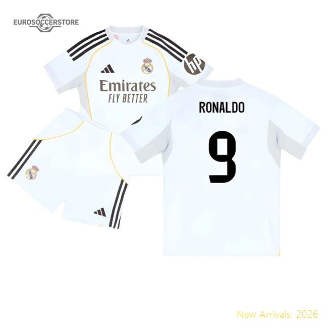 2025-2026 Real Madrid Home Youth Kit (ronaldo 9) - Fan Design