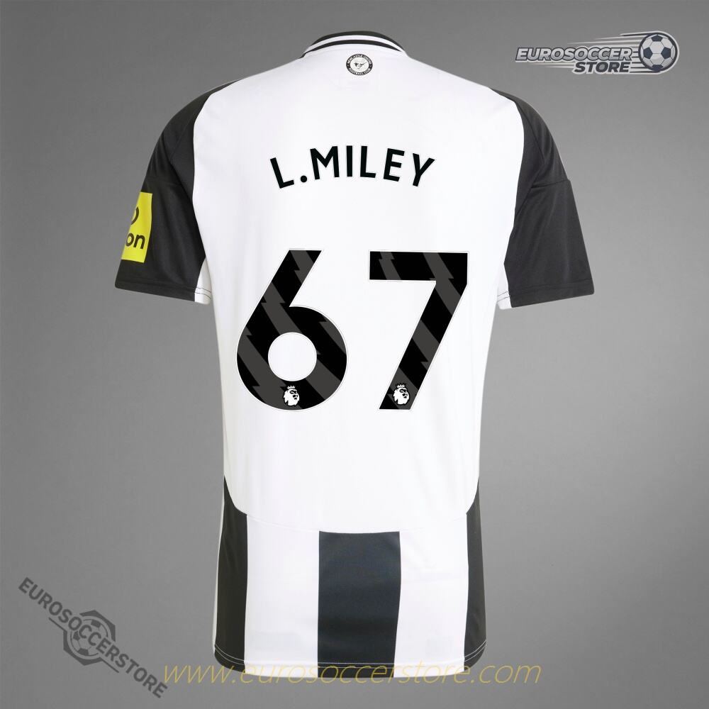 Newcastle United L.MILEY 67 Home Jersey for the 24-25 season.