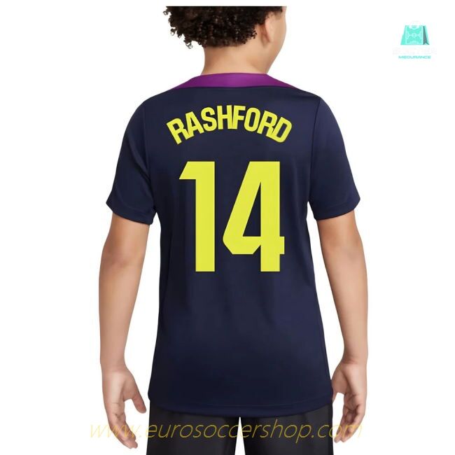 2025-2026 Barcelona Strike Training Shirt (Purple) - Kids (Rashford 14)