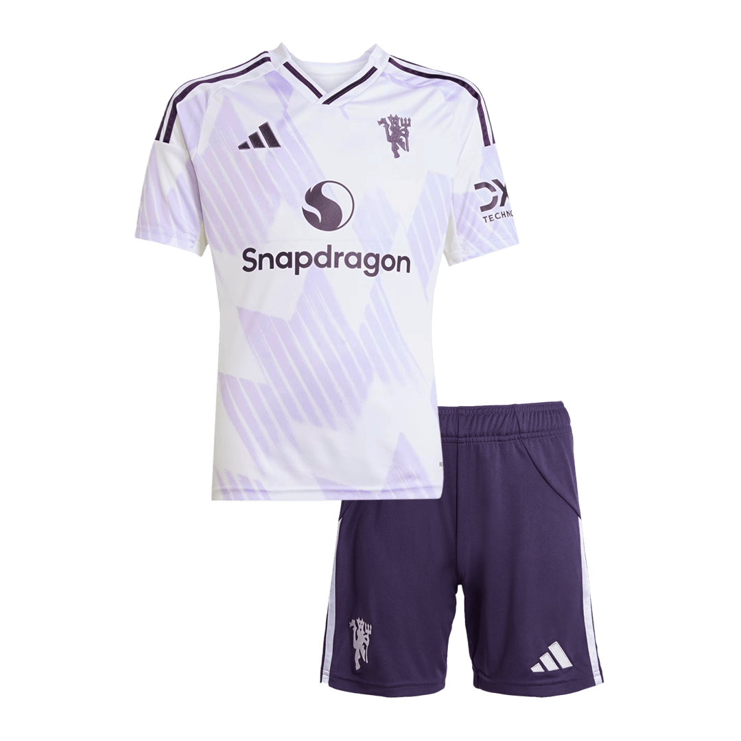 Manchester United Away Kids Soccer Jerseys Kit 2025/26