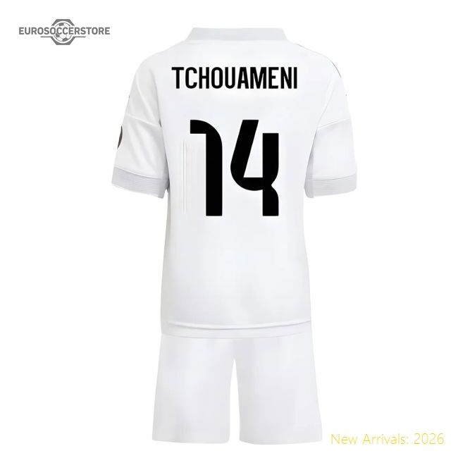 First-class 2025-2026 Real Madrid Home Mini Kit (tchouameni 14)