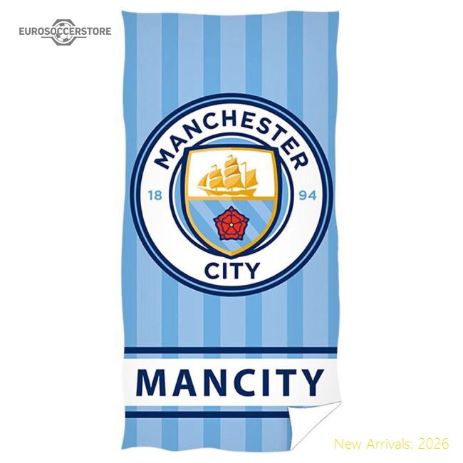 Premium Manchester City Fc Stripe Towel - Premium Quality Football